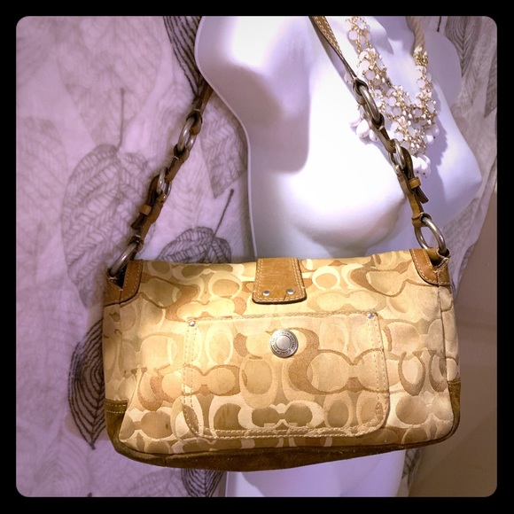 🎉SOLD🎉Coach 10144 Brown & Tan Sig. C Shoulder - Picture 2 of 8